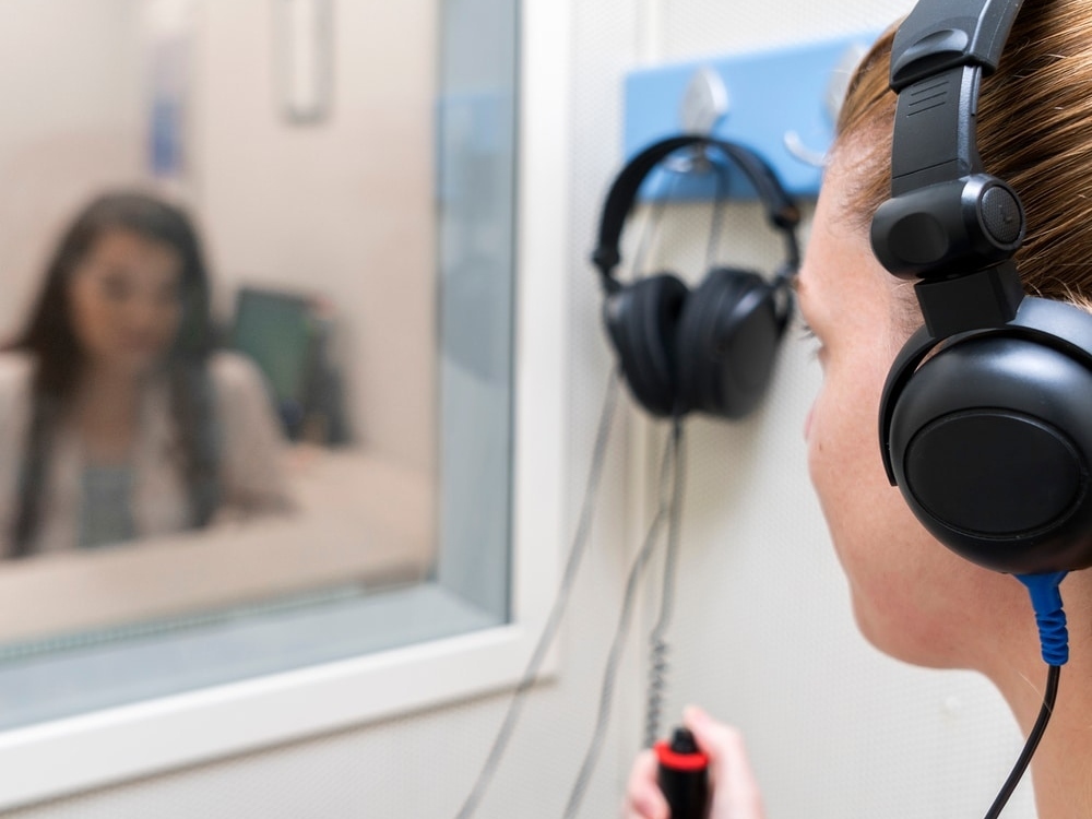 Comprehensive hearing evaluation in progress at Hughes Holistic Audiology in Zionsville, IN